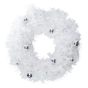 tinsel wreath with disco ball ornaments 21.25in | Five Below