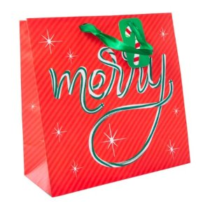 holiday medium square gift bag 9in x 9in | Five Below