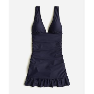 J.Crew Ruched V-neck swim dress