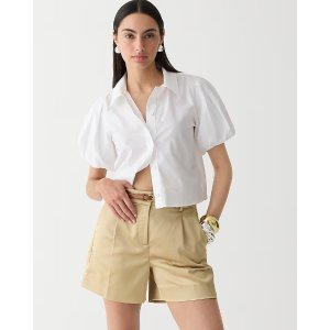 J.Crew Gamine puff-sleeve shirt in cotton poplin