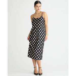 J.Crew Gwyneth slip dress in dot luster charmeuse