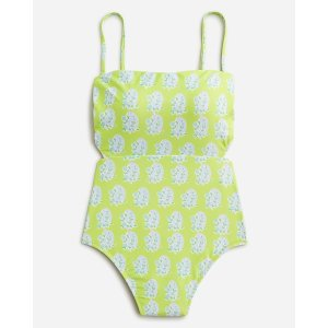 J.Crew SZ Blockprints™ X J.Crew cutout one-piece swimsuit in green paisley