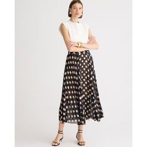 J.Crew Gwyneth pleated skirt in dot chiffon