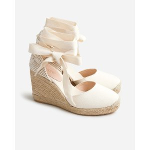 J.Crew Made-in-Spain lace-up high-heel espadrilles