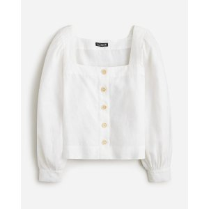 J.Crew Squareneck button-up top in linen