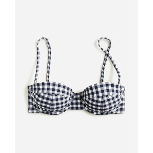 J.Crew Heritage bandeau bikini top in classic gingham