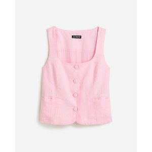 J.Crew Scoopneck linen-blend vest