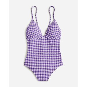 J.Crew Plunge one-piece swimsuit in gingham